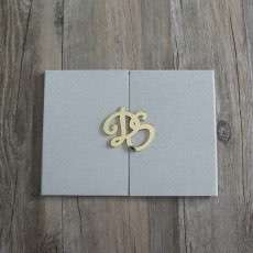 Gray Velvet Holder Invitation Card Simple Style Business Invitation